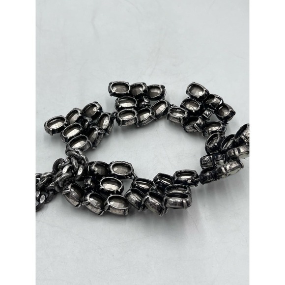 J. Crew Vintage Faceted Gray Rhinestones Chunky Chain Statement Neckace - Picture 13 of 15